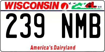 WI license plate 239NMB