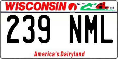WI license plate 239NML