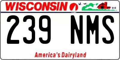 WI license plate 239NMS