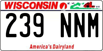 WI license plate 239NNM