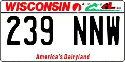 WI license plate 239NNW