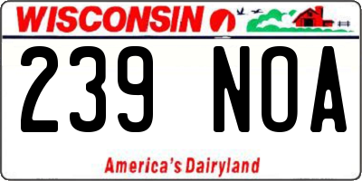 WI license plate 239NOA