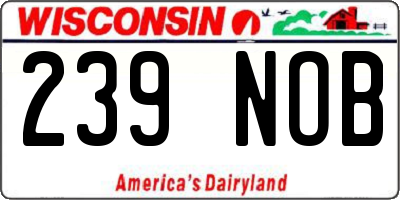 WI license plate 239NOB