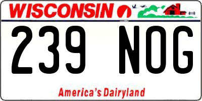 WI license plate 239NOG