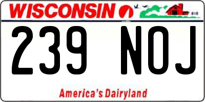 WI license plate 239NOJ