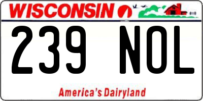 WI license plate 239NOL