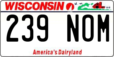 WI license plate 239NOM