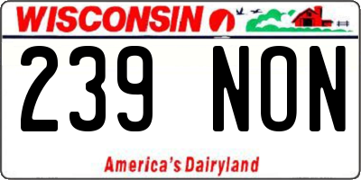 WI license plate 239NON