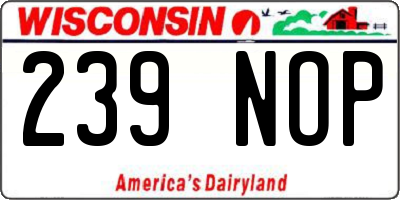 WI license plate 239NOP