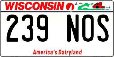 WI license plate 239NOS
