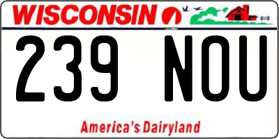 WI license plate 239NOU