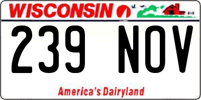 WI license plate 239NOV