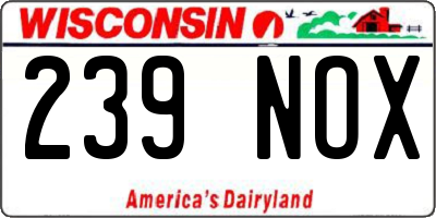WI license plate 239NOX