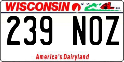 WI license plate 239NOZ