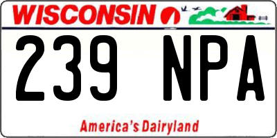 WI license plate 239NPA