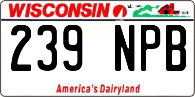 WI license plate 239NPB