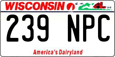 WI license plate 239NPC