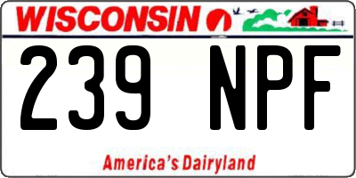 WI license plate 239NPF