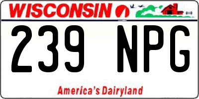 WI license plate 239NPG