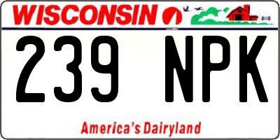 WI license plate 239NPK