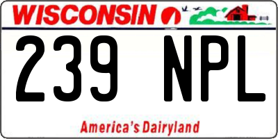 WI license plate 239NPL