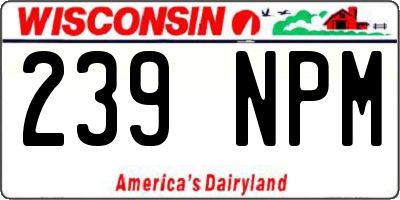 WI license plate 239NPM