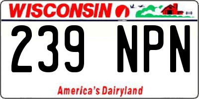 WI license plate 239NPN