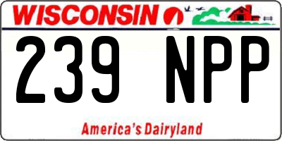 WI license plate 239NPP