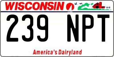 WI license plate 239NPT