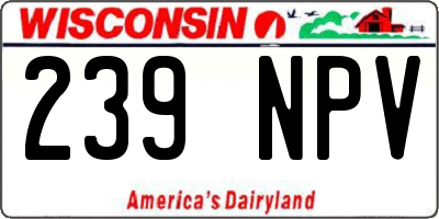 WI license plate 239NPV