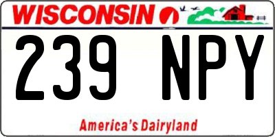 WI license plate 239NPY
