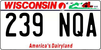 WI license plate 239NQA