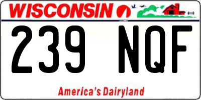 WI license plate 239NQF