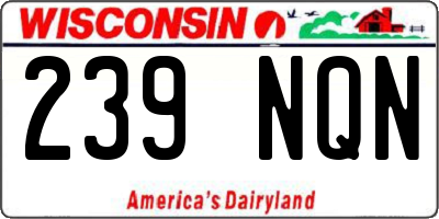 WI license plate 239NQN