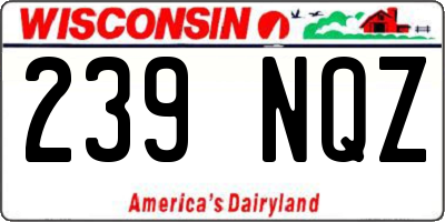 WI license plate 239NQZ