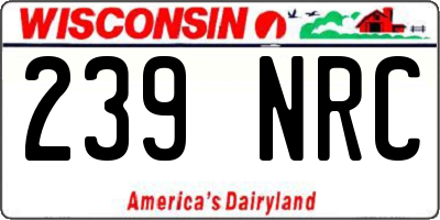 WI license plate 239NRC