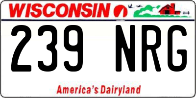 WI license plate 239NRG