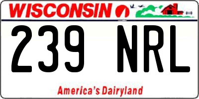 WI license plate 239NRL