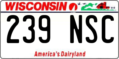 WI license plate 239NSC