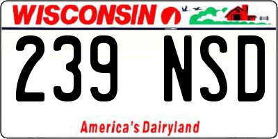 WI license plate 239NSD