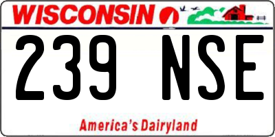 WI license plate 239NSE