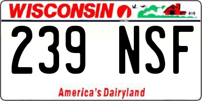 WI license plate 239NSF