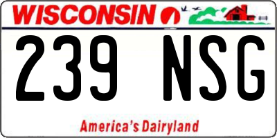 WI license plate 239NSG