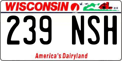 WI license plate 239NSH