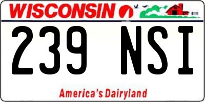 WI license plate 239NSI
