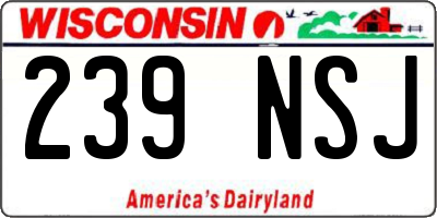 WI license plate 239NSJ