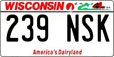 WI license plate 239NSK