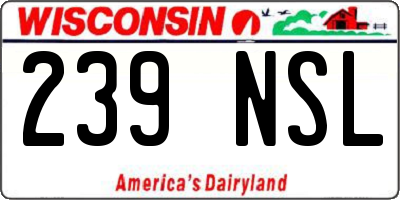 WI license plate 239NSL