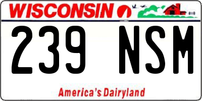 WI license plate 239NSM
