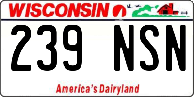 WI license plate 239NSN
